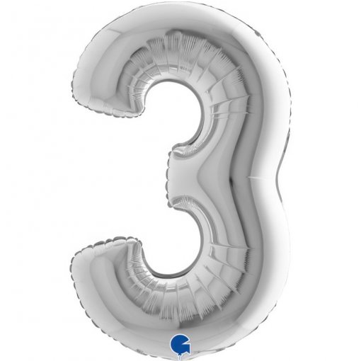 Balão Foil 102cm Prateado nº3