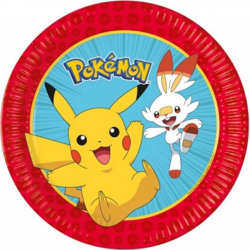 8 Pratos 23cm Pokémon