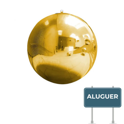 Aluguer de Mirror Ball PVC 120cm Dourado