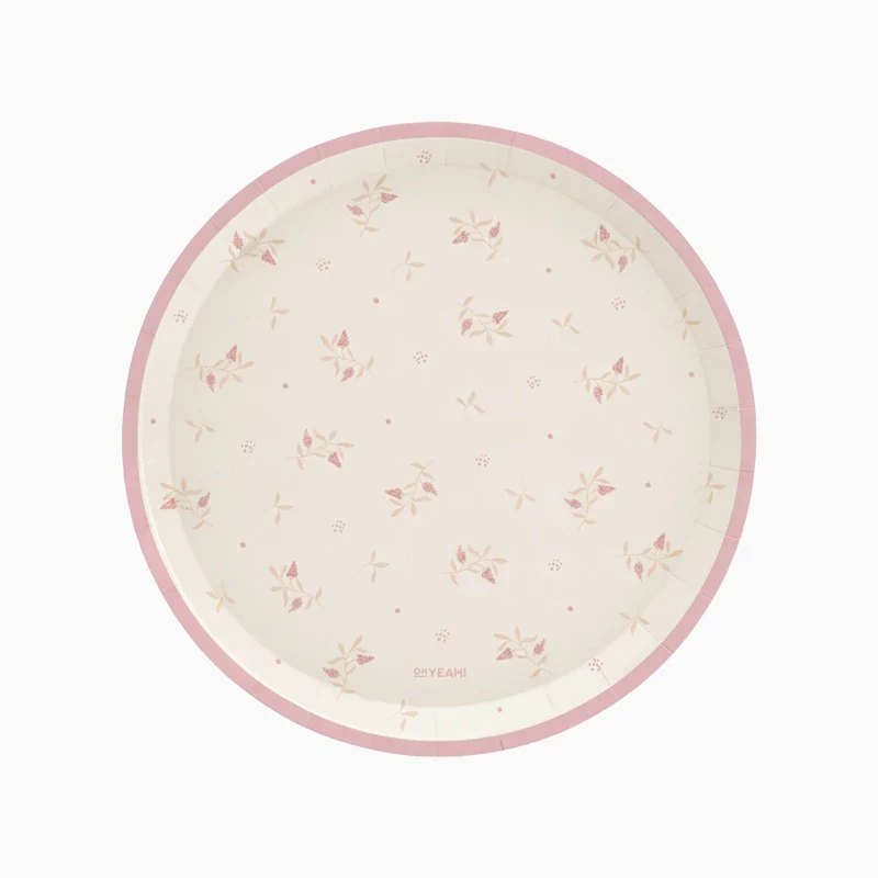 6 Pratos 23cm Flores Baby Nude Rosa