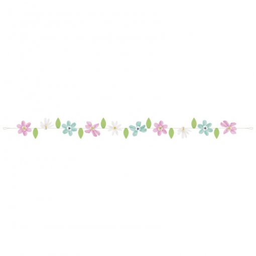 Grinalda 1,82m Crepe & Paper & Pom Pom Flores