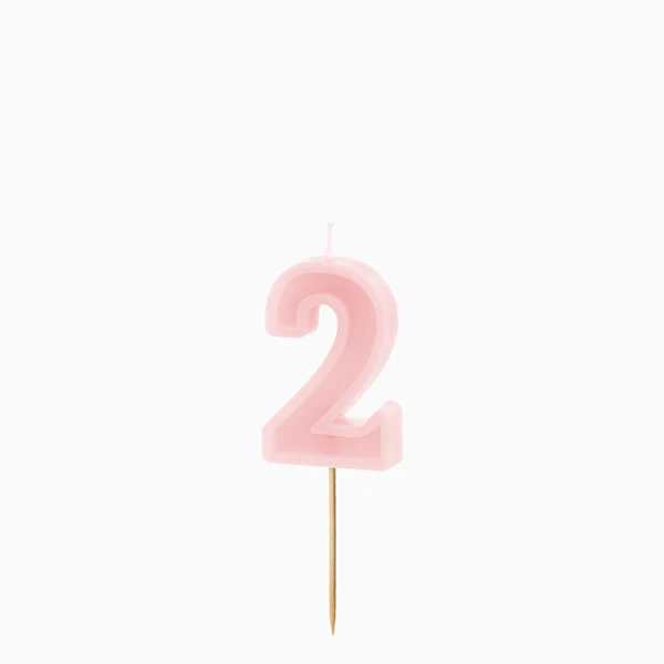 Vela de Aniversário Rosa Pastel 6cm nº2