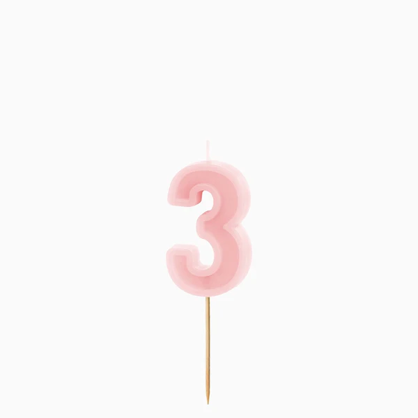 Vela de Aniversário Rosa Pastel 6cm nº3