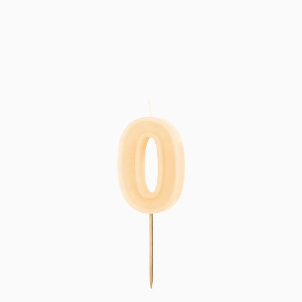 Vela de Aniversário Creme 6cm nº0