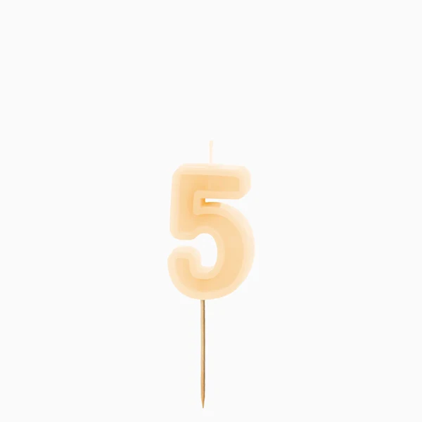 Vela de Aniversário Creme 6cm nº5