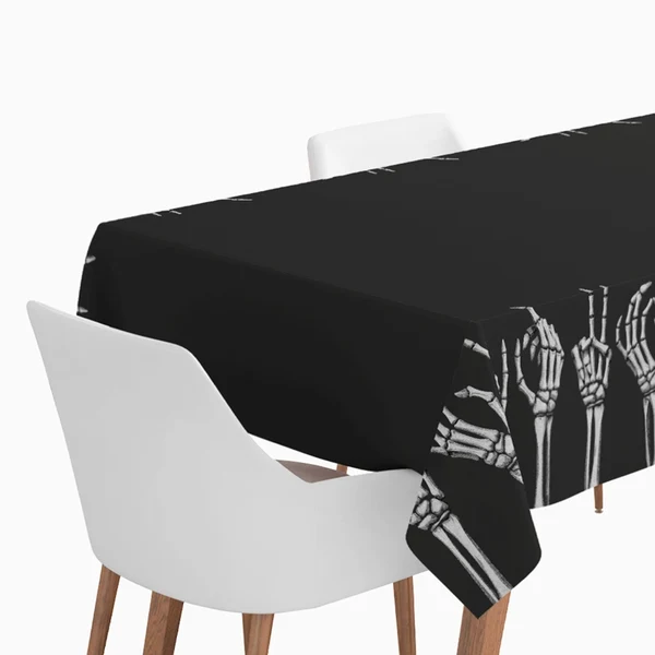 Toalha de Mesa de Papel em Rolo 1,2x5m Braços de Esqueleto Preto - Halloween