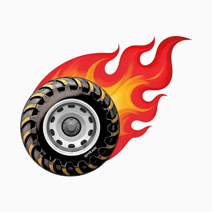 20 Guardanapos 40x33cm Monster Truck Roda em Chamas