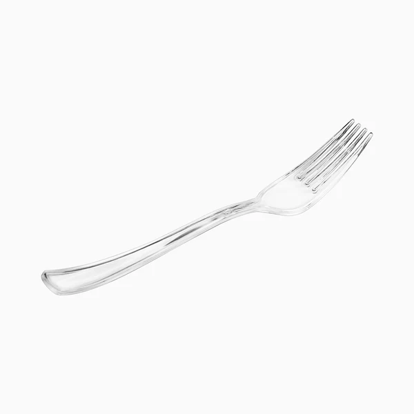 12 Garfos Plástico 18,5cm Transparente