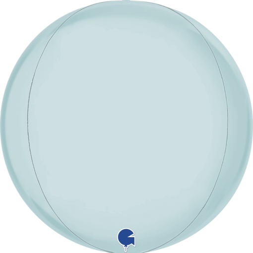 Balão Foil 38cm Globe Satin Pastel Blue 4D - Azul Claro