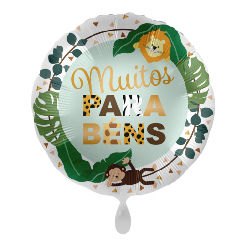 Balão Foil 43cm 'Muitos Parabéns' Selva