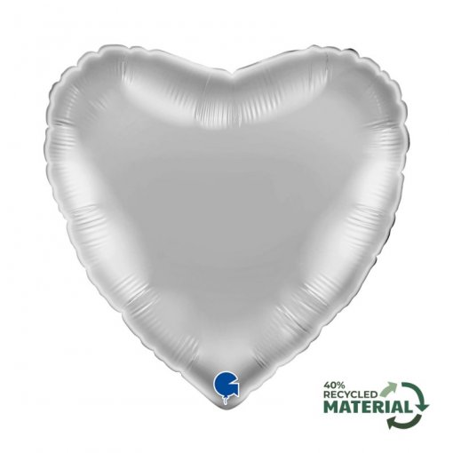 Balão Foil 18'' Coração Silver - Prateado