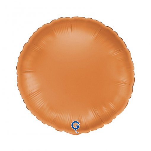 Balão Foil Redondo Satin Caramel - Laranja Escuro