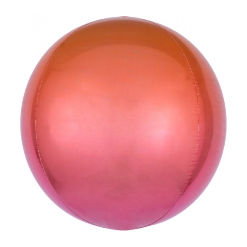 Balão Foil Orbz Ombre Vermelho & Laranja