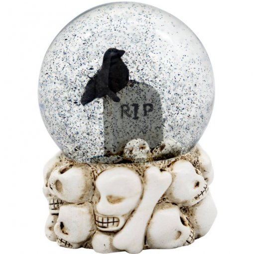 Globo de Neve Túmulo com Corvo 6,5 × 8,5 cm