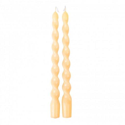 2 Velas Decorativas Torcidas 2,2x25cm Pêssego 