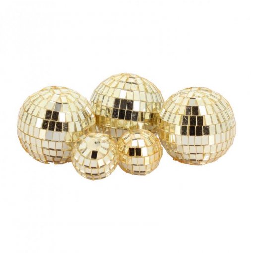6 Bolas de Espelhos Vidro 3-5cm Dourado