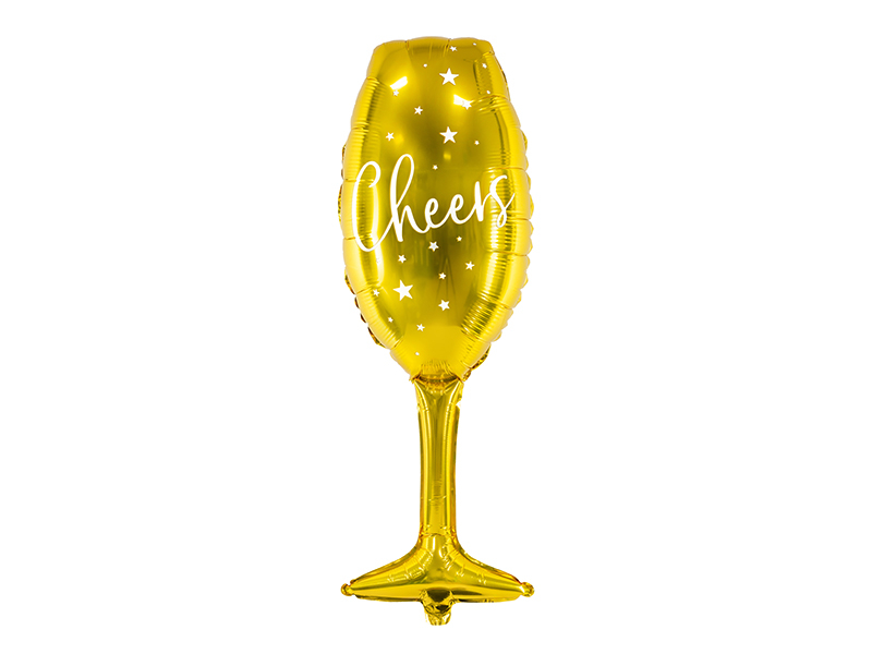 Balão Foil 28x80cm Flute Dourado 'Cheers'