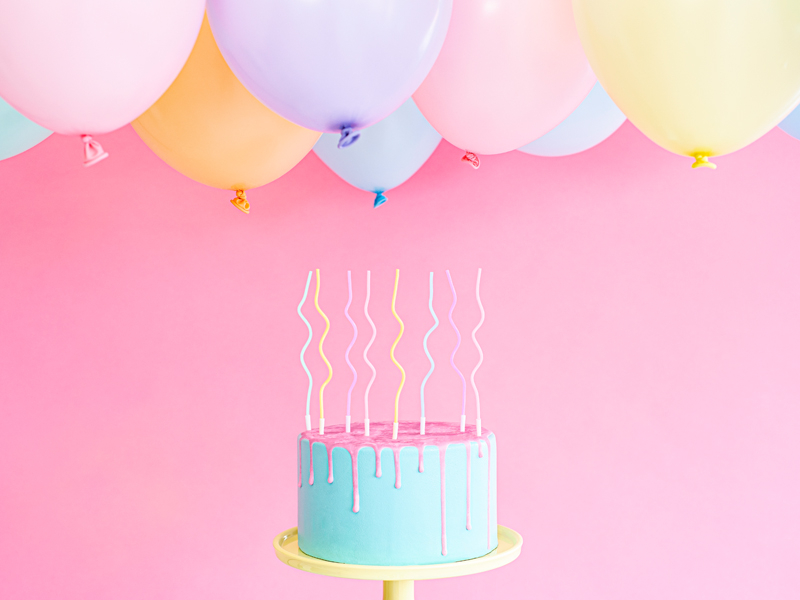 8 Velas de Aniversário 14cm Curl Mix