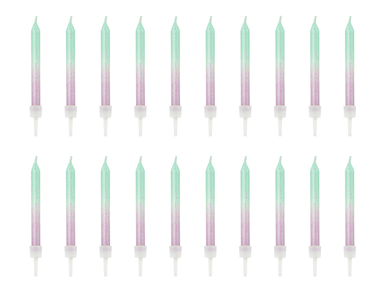 20 Velas de Aniversário 6cm Ombre