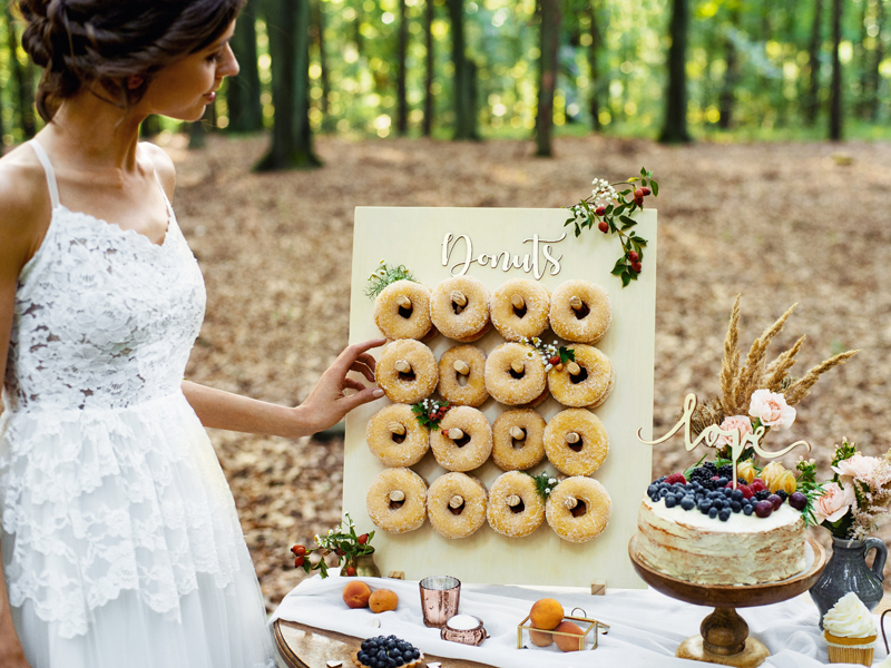 Parede de Donuts Madeira 45x55cm