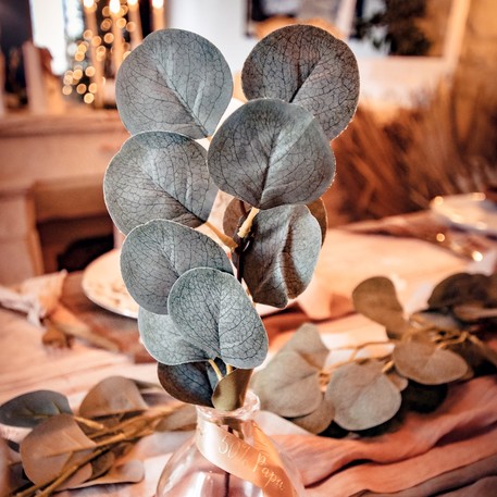 5 Ramos de Folhas de Eucalipto Verdes 35cm