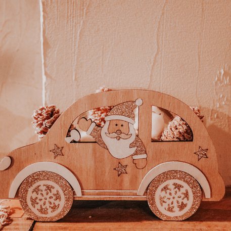 Decoração de madeira 20,5x12x8cm Pai Natal 