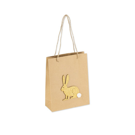 Saco de Kraft Coelho com Pompom