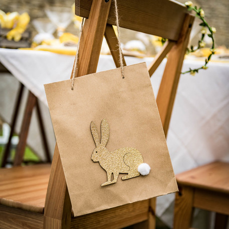 Saco de Kraft Coelho com Pompom