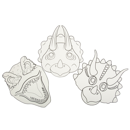 3 Marcadores de mesa para pintar Dinossauros