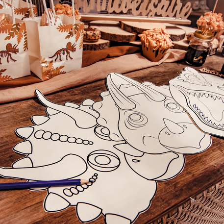 3 Marcadores de mesa para pintar Dinossauros