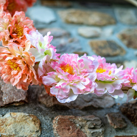 Decoração de Peónias 14cm Rosa