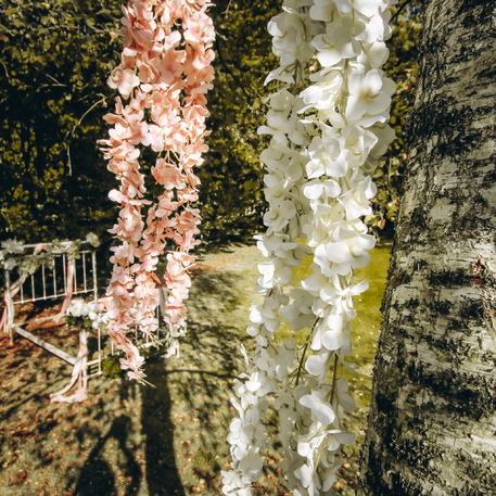 Flores de Acácia 95cm Branco