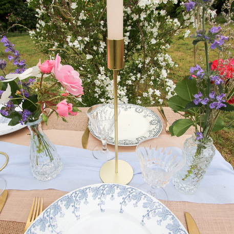 Suporte de Vela Metal Dourado 7,8x29cm