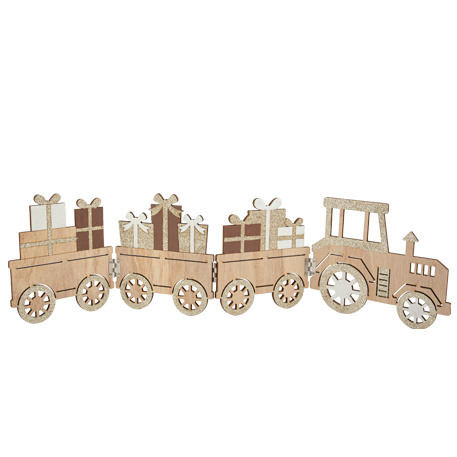 Comboio de Natal dobrável em Madeira 59 x 15 cm