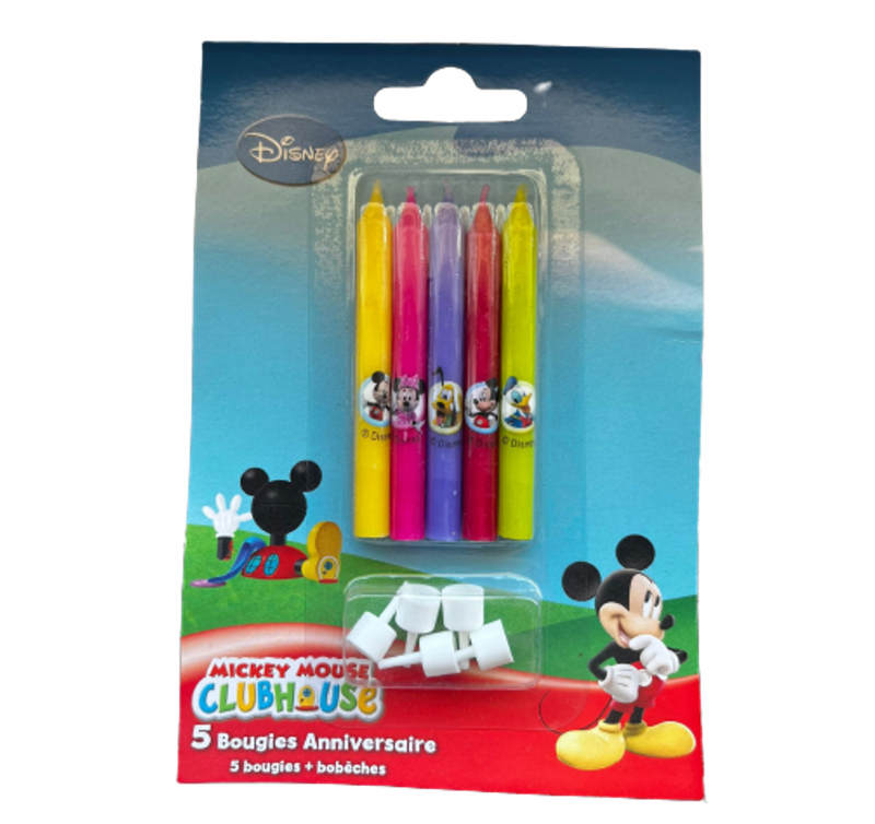 5 Velas de Aniversário Mickey & Minnie Mouse & Friends