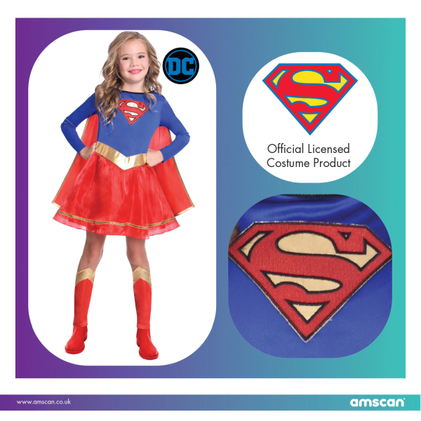 Fato Supergirl Classic - Idade 8-10 Anos
