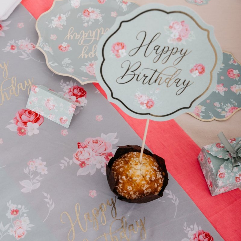 Topo de Bolo 15x28cm Spring Happy Birthday