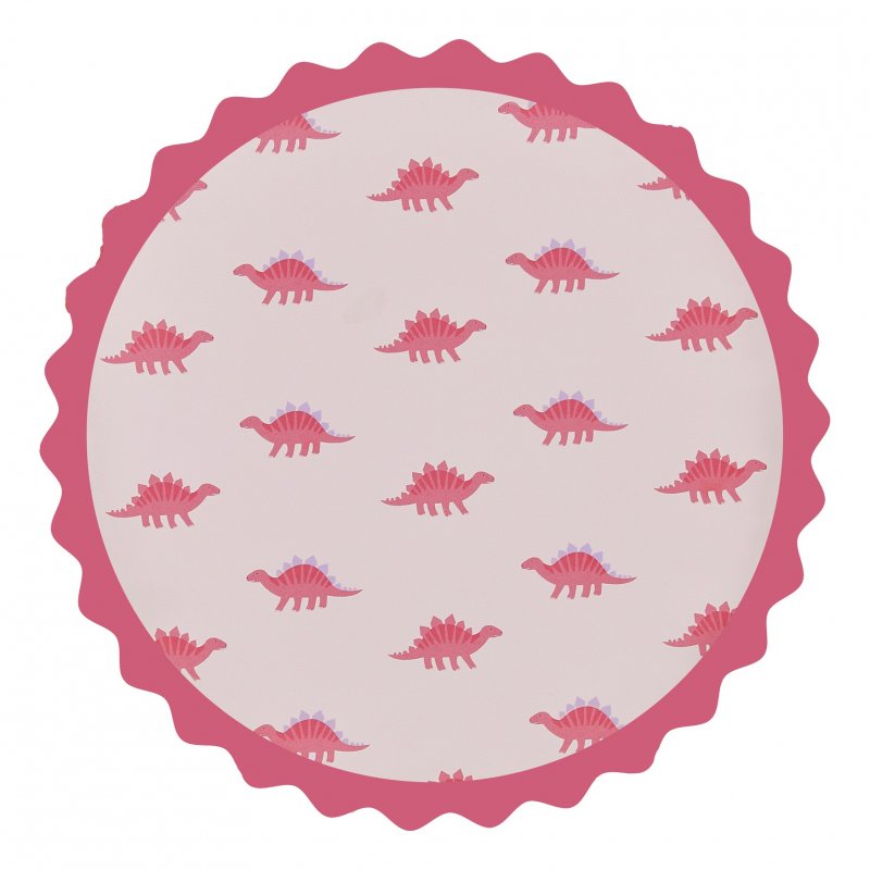 8 Pratos 25cm Dinossauro Rosa