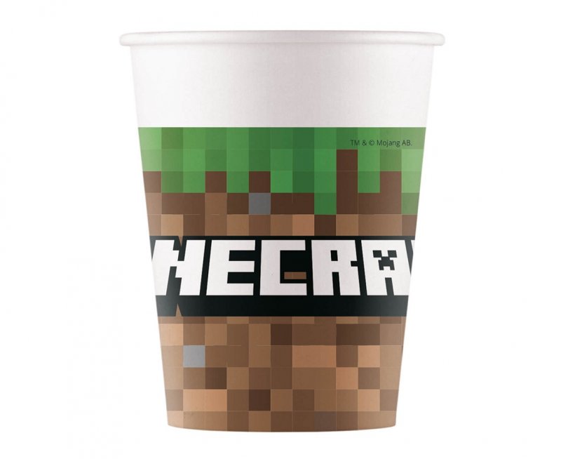 8 Copos 200ml Minecraft 
