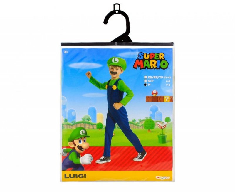 Fato Luigi Super Mario Bros Idade 7-8 Anos