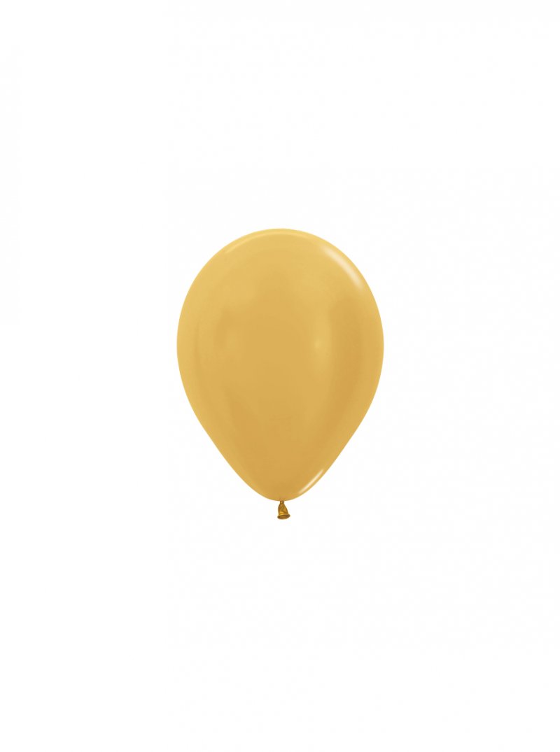 100 Balões latex R5 (12cm) - Metallic Gold - 570