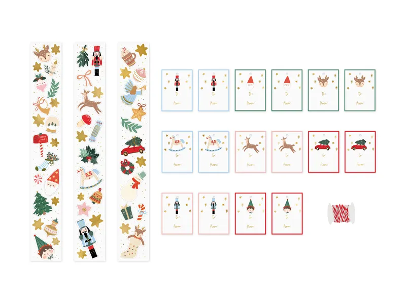 Rolo com 52 Mini Autocolantes Natal