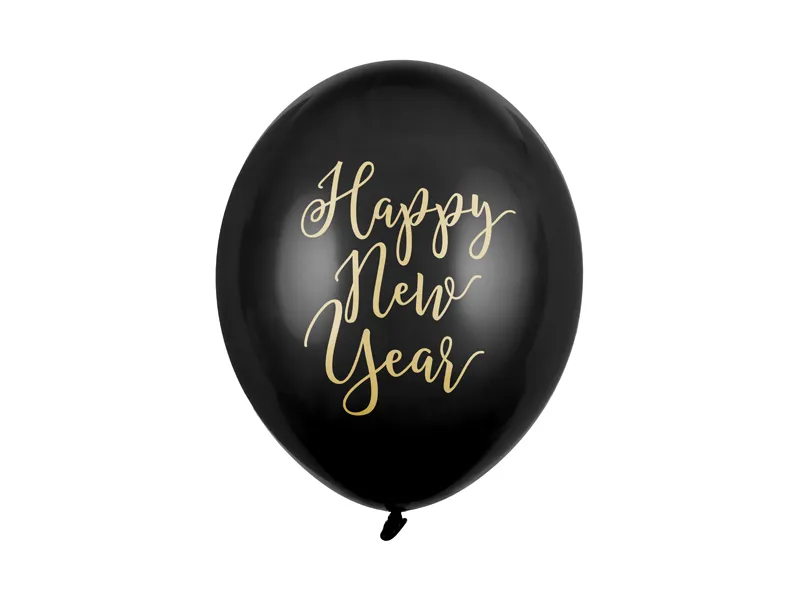 6 Balões Látex 12'' Happy New Year - Ano Novo
