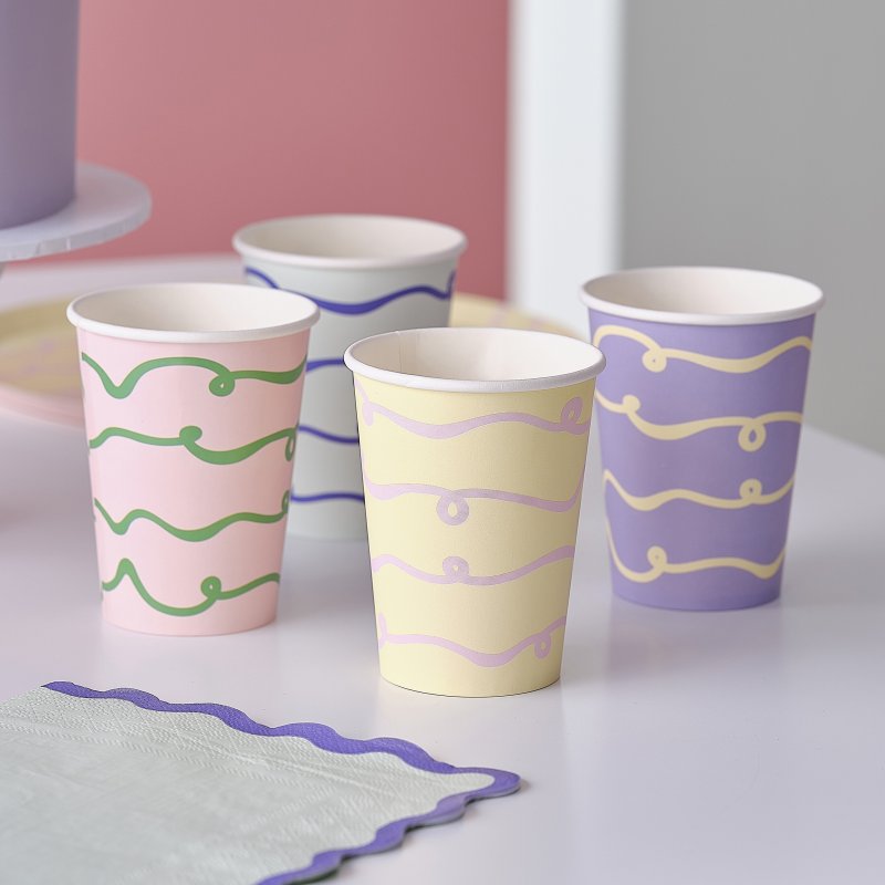 8 Copos Wavy Pastel