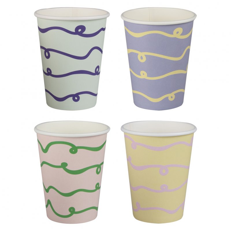 8 Copos Wavy Pastel