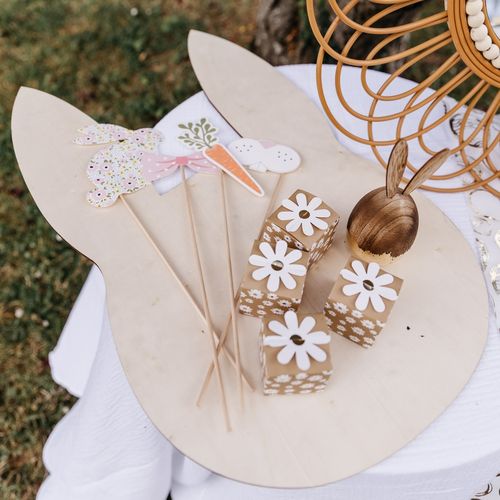 Bandeja de madeira Coelho 57 x 37cm - Páscoa