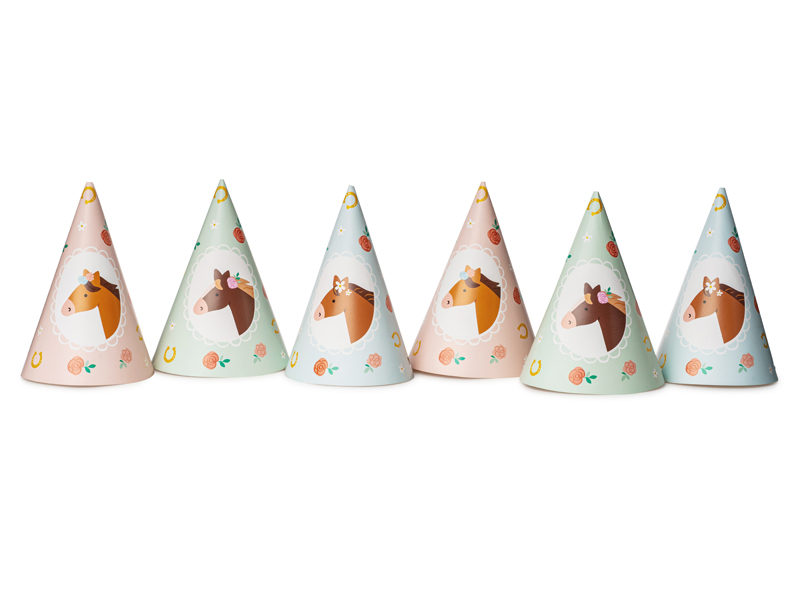 6 Chapéus 16cm Cavalos