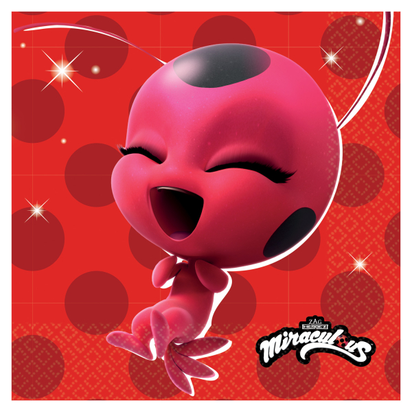 16 Guardanapos 33cm Kwami - LadyBug Miraculous