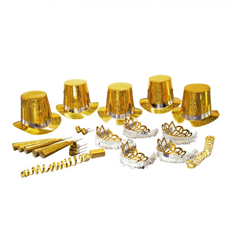 Kit Ano Novo para 10 Dourado