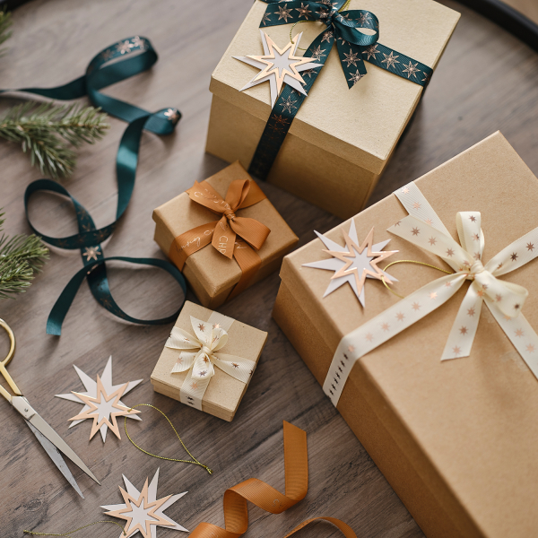 Conjunto de papel de embrulho Estrela - Natal